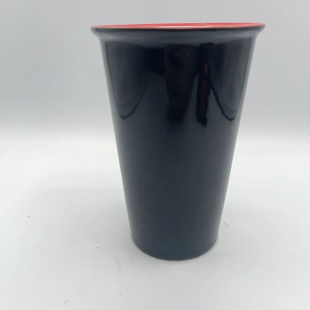 Krispy Kreme Ceramic Black Travel Tumbler w/Logo – Hot Coffee Cup -  NO LID